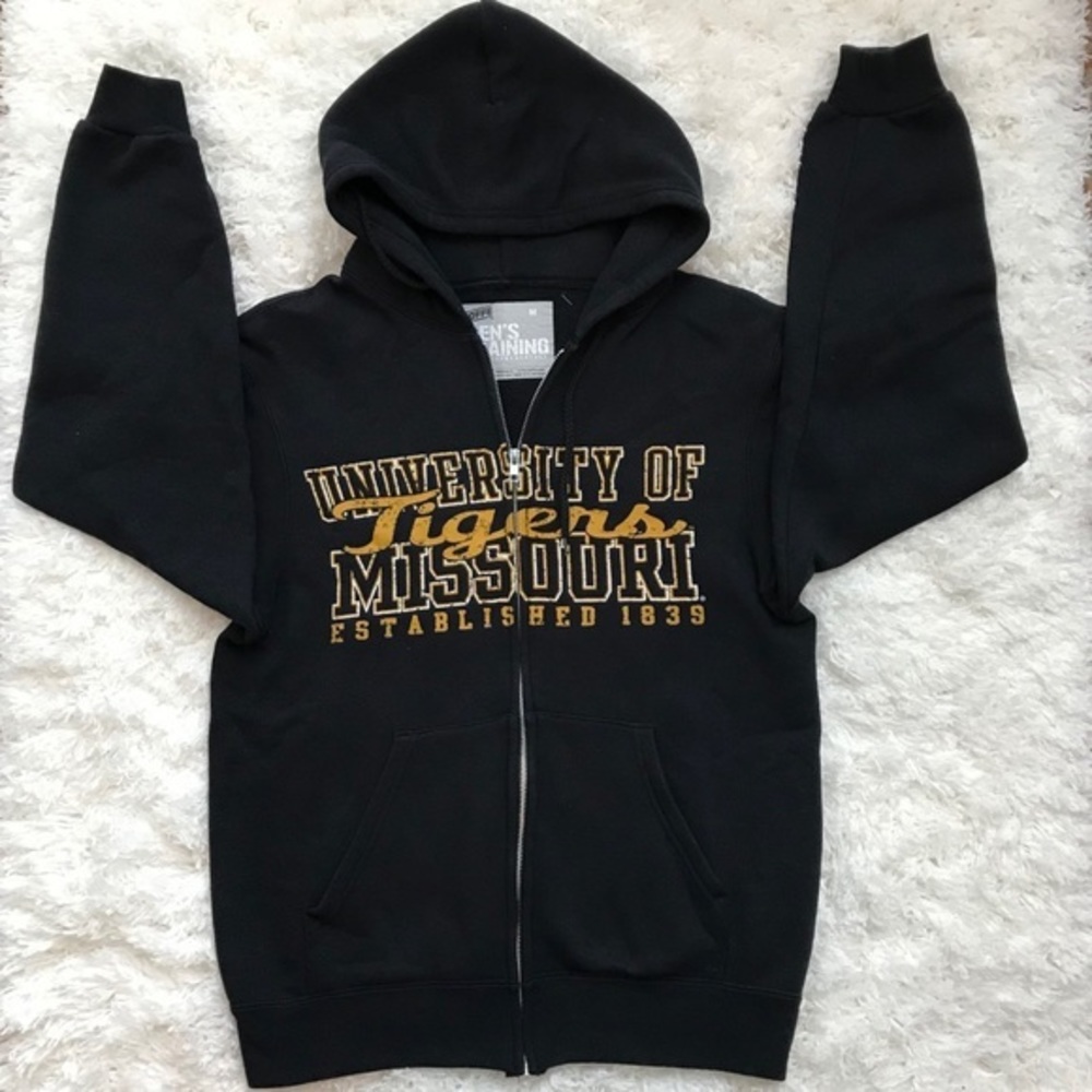 Men’s Soffe Black Univ of Mo Tigers Hoodie Sz Med